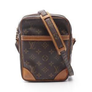 Louis Vuitton Danube Monogram Shoulder Bag Canvas Leather Brown